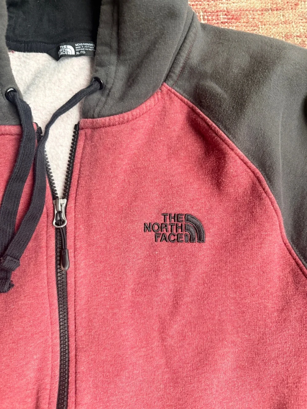 The North Face Maroon & Charcoal Zip-Up Hoodie